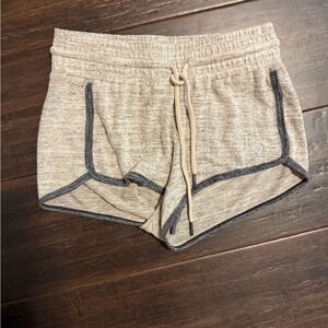 Curves N Combatboots Tan and Gray Athletic Shorts with Elastic Waistband
